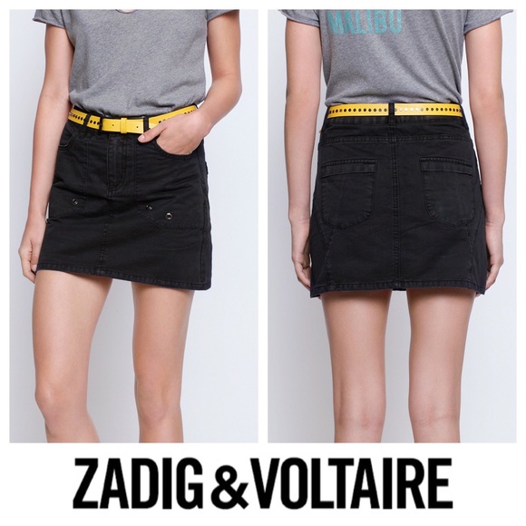 Zadig & Voltaire Dresses & Skirts - NWT Zadig & Voltaire Jivron Black Jean Rivet Skirt